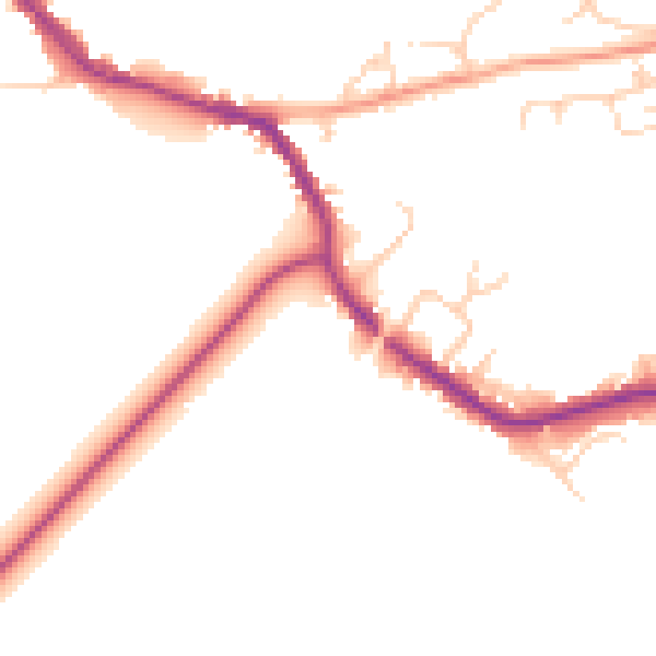Daytime road noise heatmap for TN33 0BE