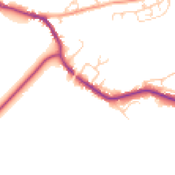 Daytime road noise heatmap for TN33 0BH