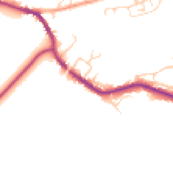 Daytime road noise heatmap for TN33 0BL