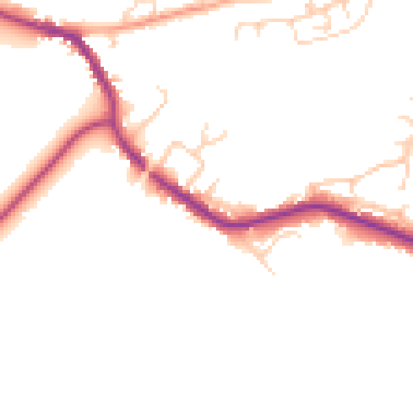 Daytime road noise heatmap for TN33 0BN