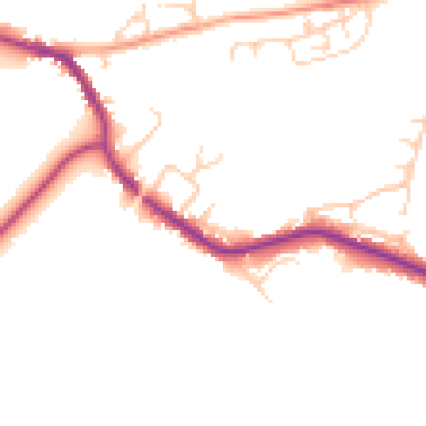 Daytime road noise heatmap for TN33 0BP