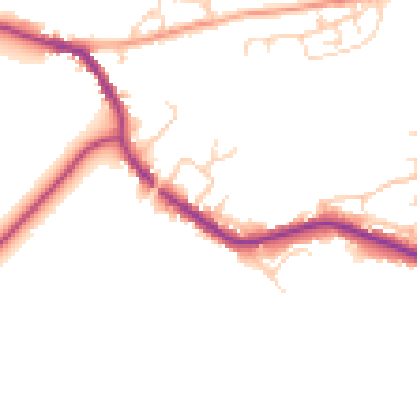 Daytime road noise heatmap for TN33 0BS