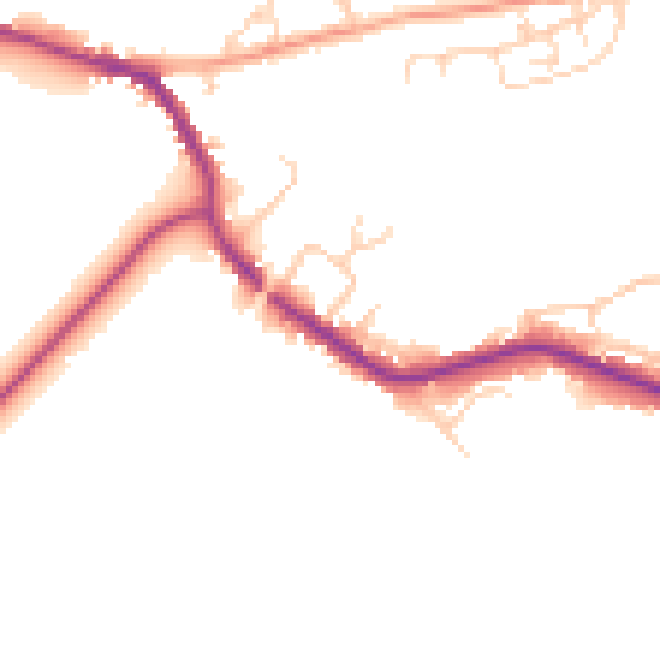Daytime road noise heatmap for TN33 0BT