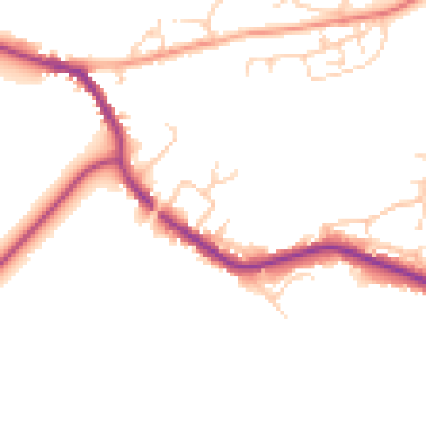 Daytime road noise heatmap for TN33 0BU
