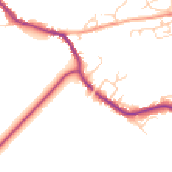Daytime road noise heatmap for TN33 0BW