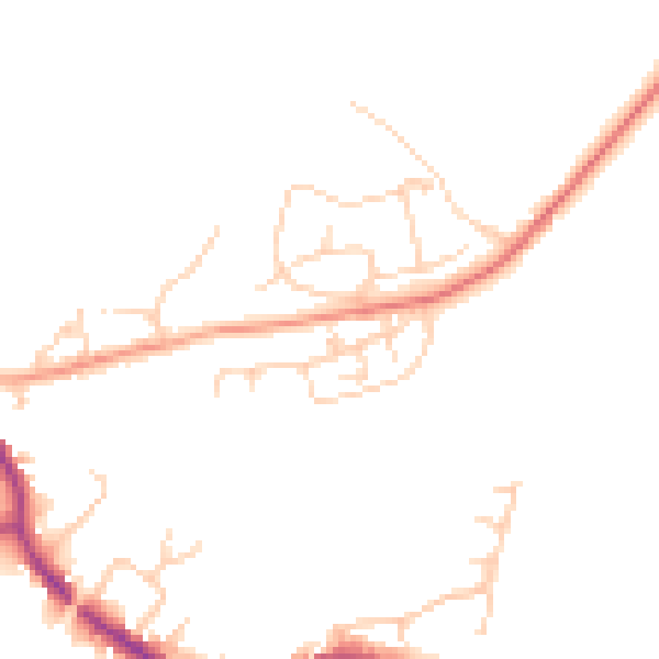 Daytime road noise heatmap for TN33 0DD