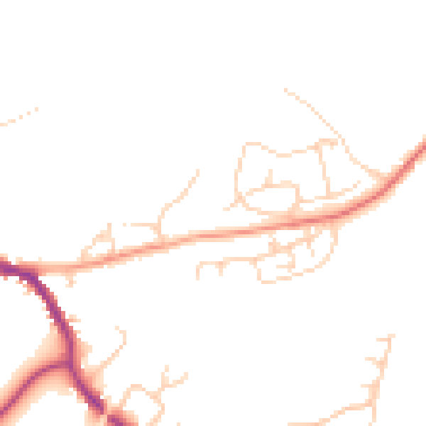 Daytime road noise heatmap for TN33 0DH