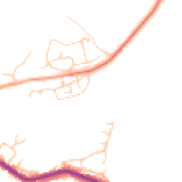 Daytime road noise heatmap for TN33 0DQ