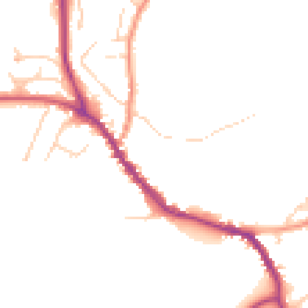 Daytime road noise heatmap for TN33 0DR