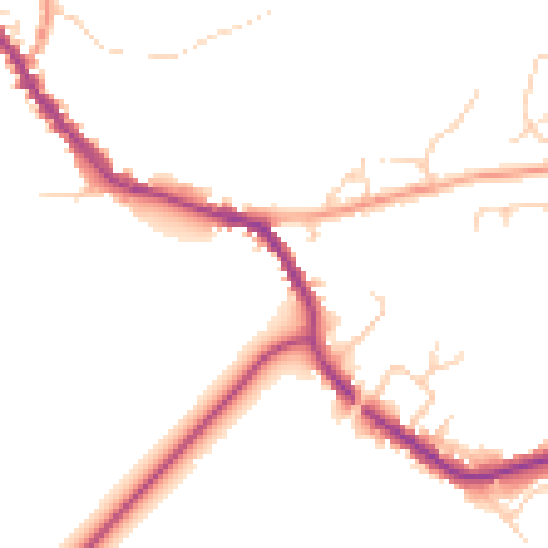 Daytime road noise heatmap for TN33 0DS