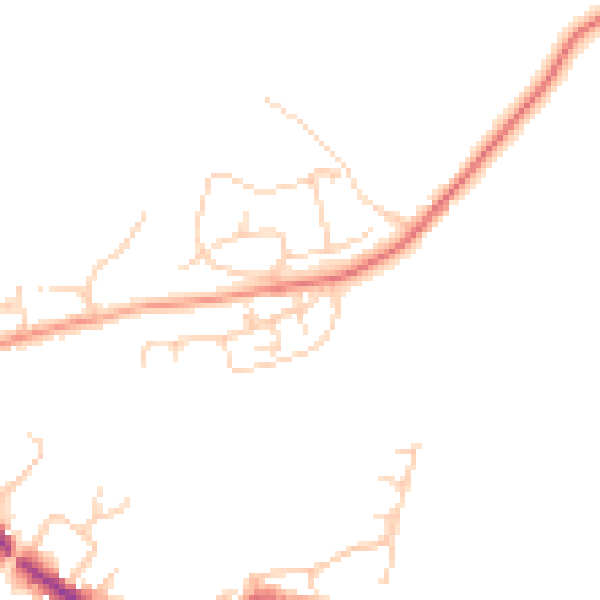 Daytime road noise heatmap for TN33 0DT