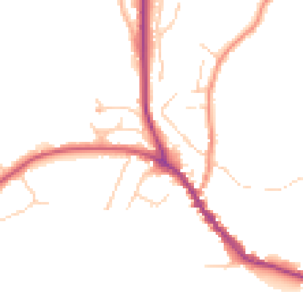 Daytime road noise heatmap for TN33 0EX