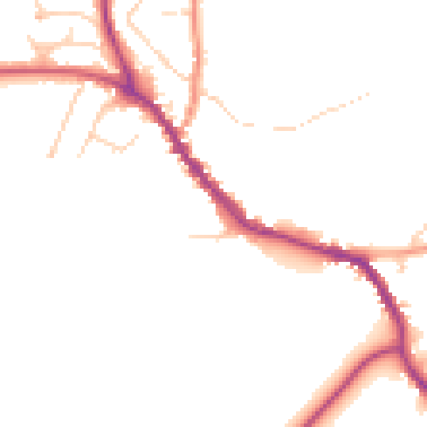 Daytime road noise heatmap for TN33 0GG