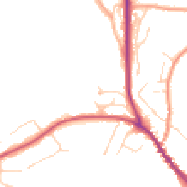 Daytime road noise heatmap for TN33 0HG