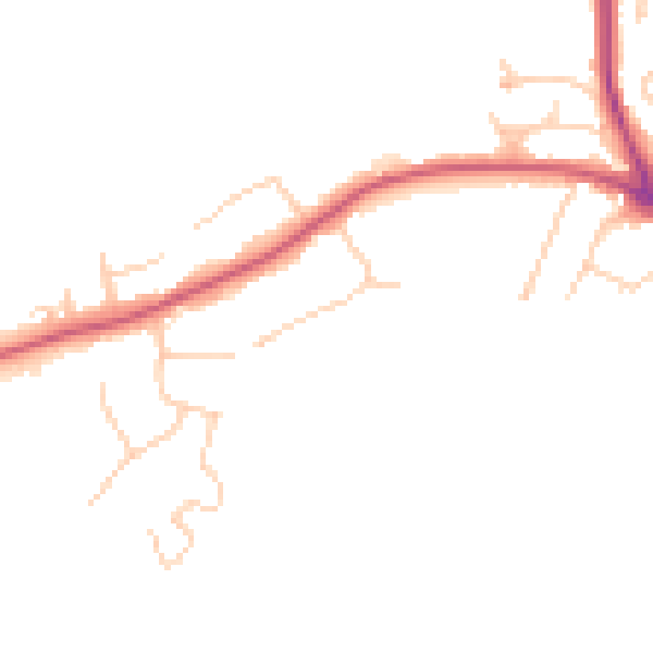 Daytime road noise heatmap for TN33 0HP
