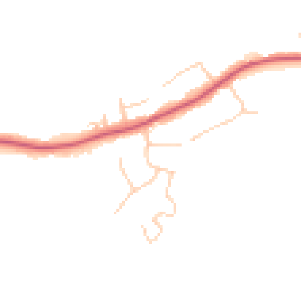 Daytime road noise heatmap for TN33 0JA