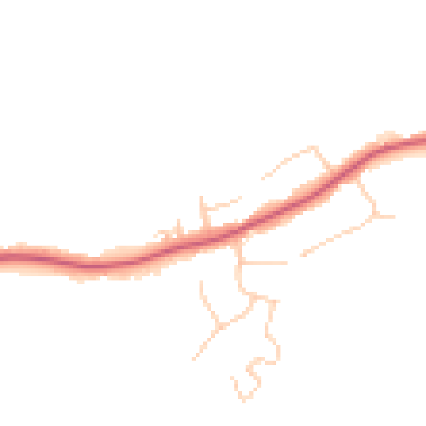 Daytime road noise heatmap for TN33 0JD