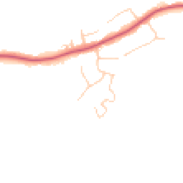 Daytime road noise heatmap for TN33 0JE