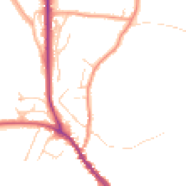 Daytime road noise heatmap for TN33 0JU