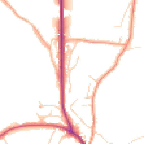 Daytime road noise heatmap for TN33 0LT