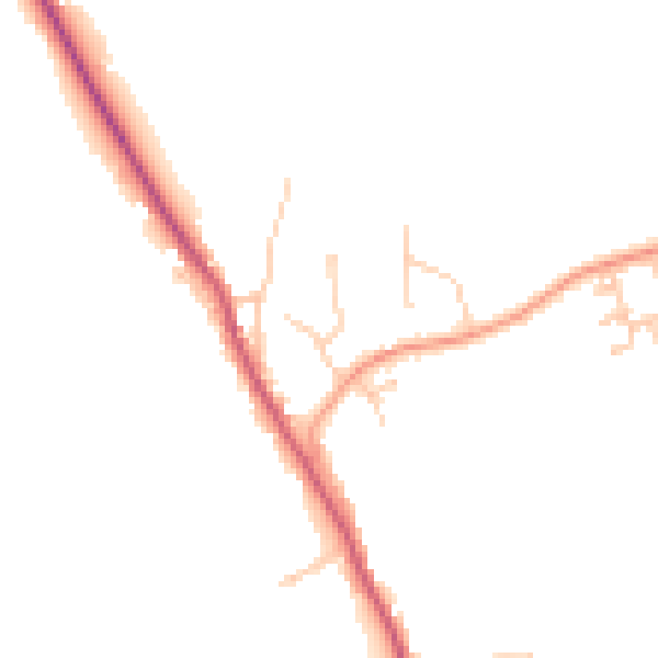 Daytime road noise heatmap for TN33 0PP