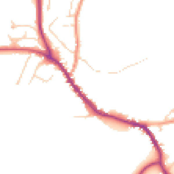 Daytime road noise heatmap for TN33 0TZ