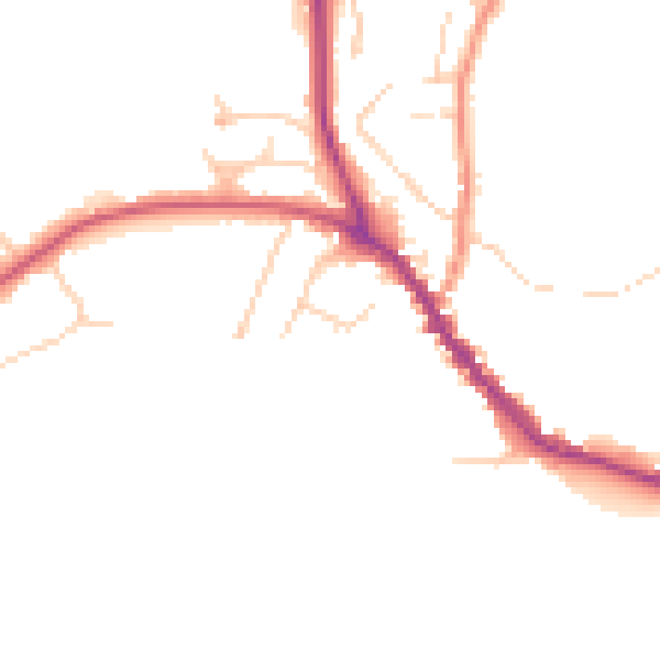 Daytime road noise heatmap for TN33 0XD