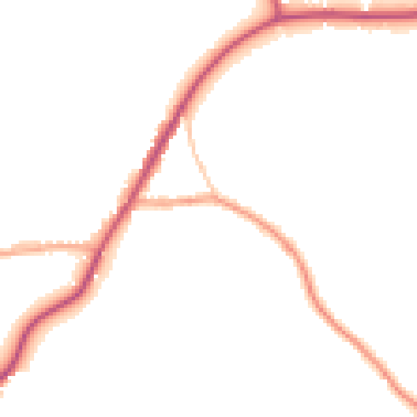 Daytime road noise heatmap for TN33 9DP