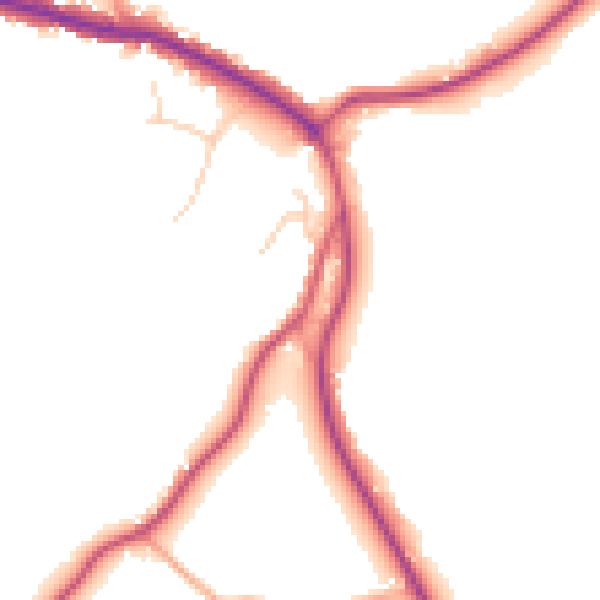 Daytime road noise heatmap for TN33 9EA