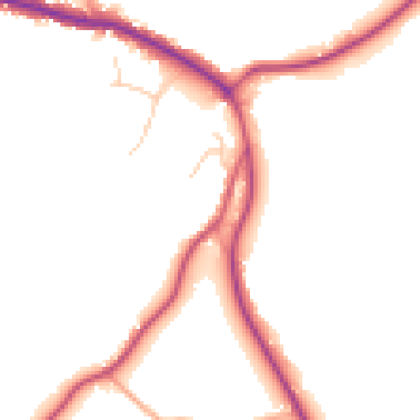 Daytime road noise heatmap for TN33 9EB