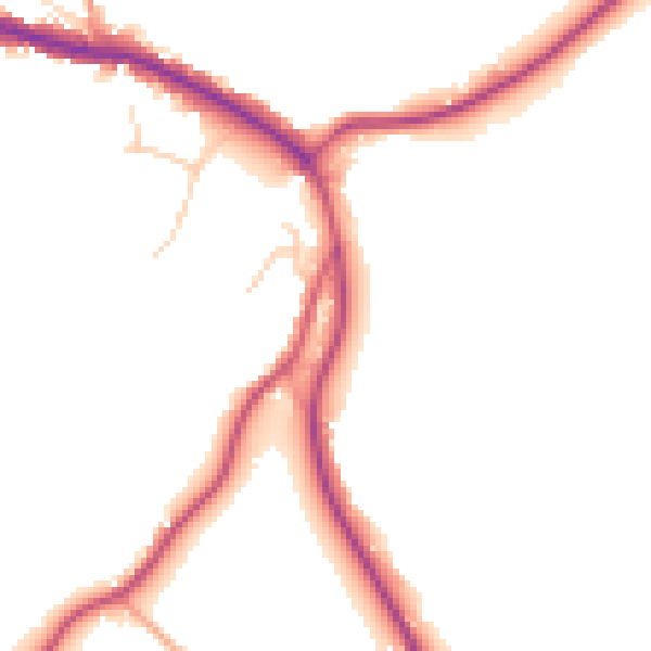 Daytime road noise heatmap for TN33 9EF