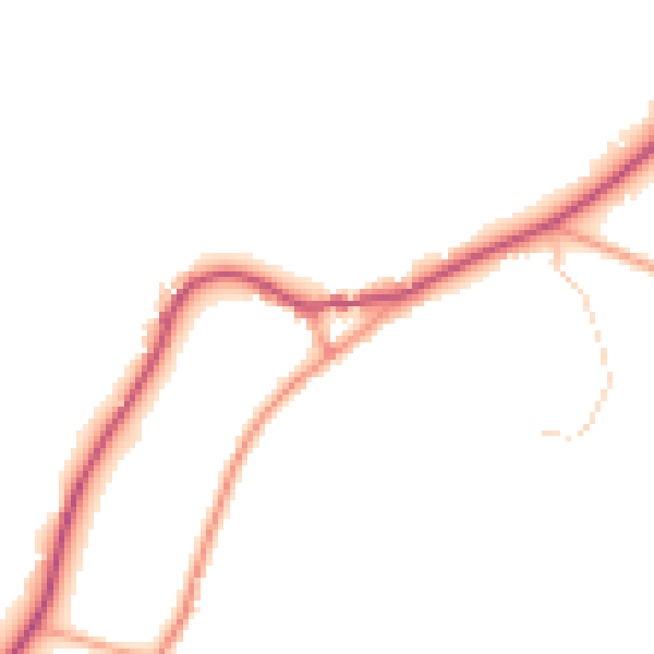 Daytime road noise heatmap for TN33 9ES