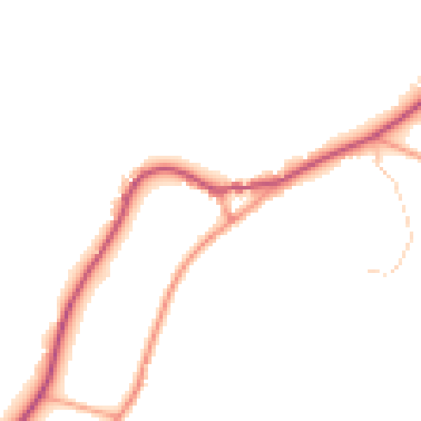 Daytime road noise heatmap for TN33 9ET