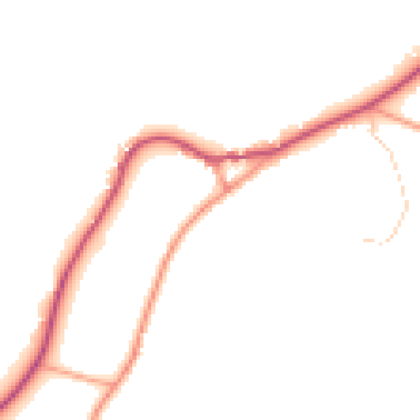 Daytime road noise heatmap for TN33 9EU