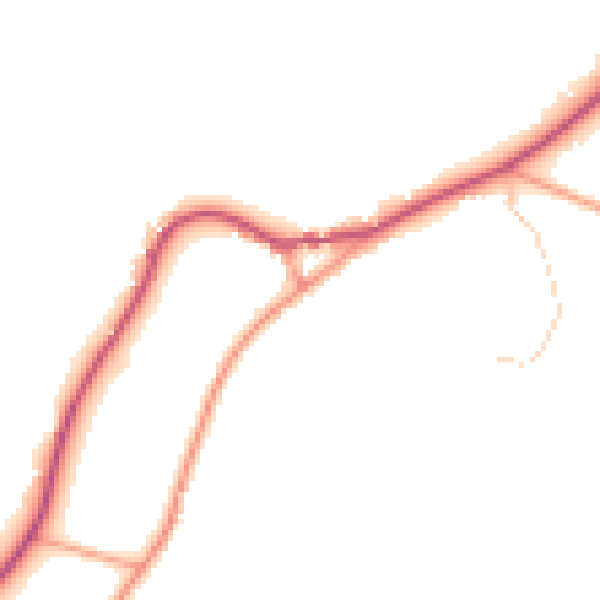 Daytime road noise heatmap for TN33 9EW