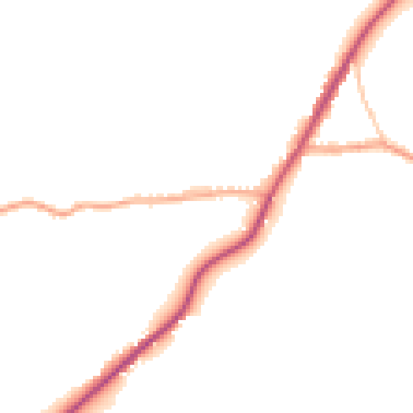 Daytime road noise heatmap for TN33 9FE