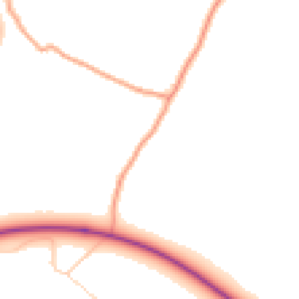 Daytime road noise heatmap for TN33 9HJ