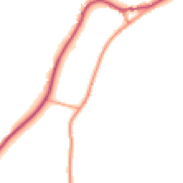 Daytime road noise heatmap for TN33 9HP