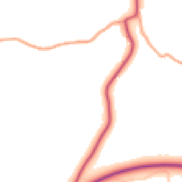 Daytime road noise heatmap for TN33 9HQ