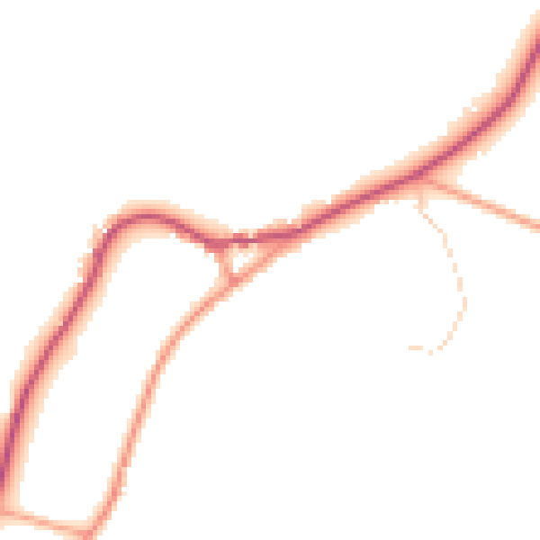 Daytime road noise heatmap for TN33 9HX