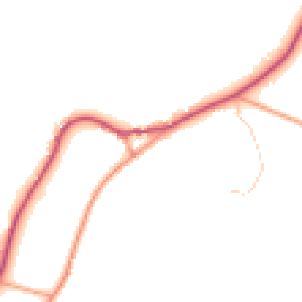 Daytime road noise heatmap for TN33 9HZ