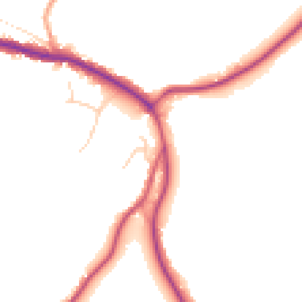 Daytime road noise heatmap for TN33 9JD
