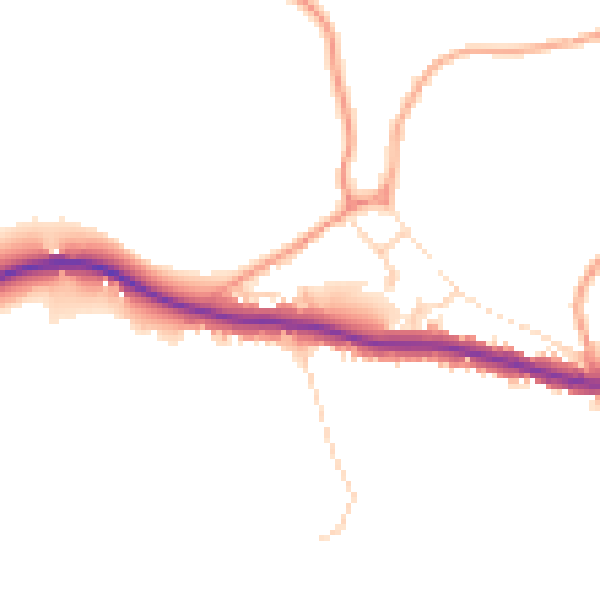 Daytime road noise heatmap for TN33 9JS