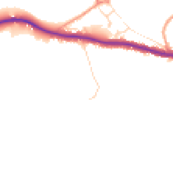 Daytime road noise heatmap for TN33 9JT