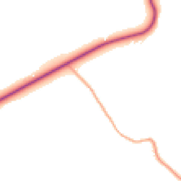 Daytime road noise heatmap for TN33 9NG