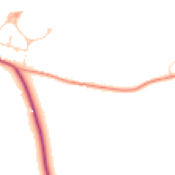 Daytime road noise heatmap for TN33 9QA