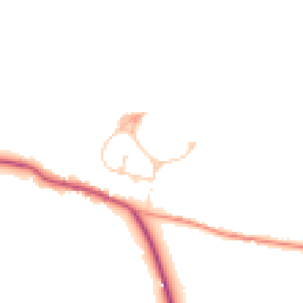 Daytime road noise heatmap for TN33 9QF
