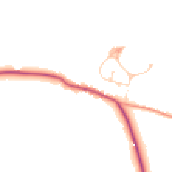 Daytime road noise heatmap for TN33 9QJ