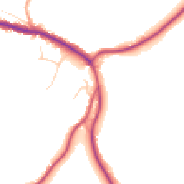 Daytime road noise heatmap for TN33 9RA