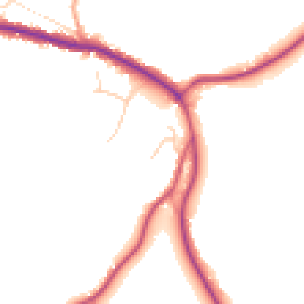 Daytime road noise heatmap for TN33 9RB